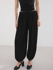 Mango Black Balloon Trousers - Image 4 of 7