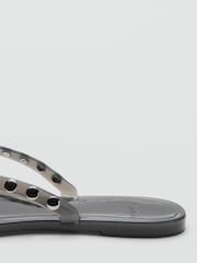 Mango Grey Studded Flip Flops - Image 3 of 3