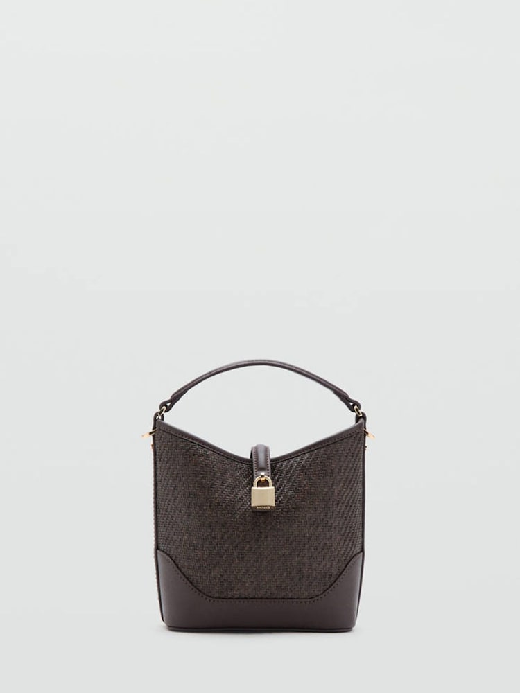 Mango Brown Textured Cross-Body Bag - Image 1 of 4