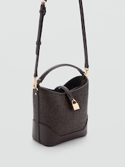 Mango Brown Textured Cross-Body Bag - Image 2 of 4