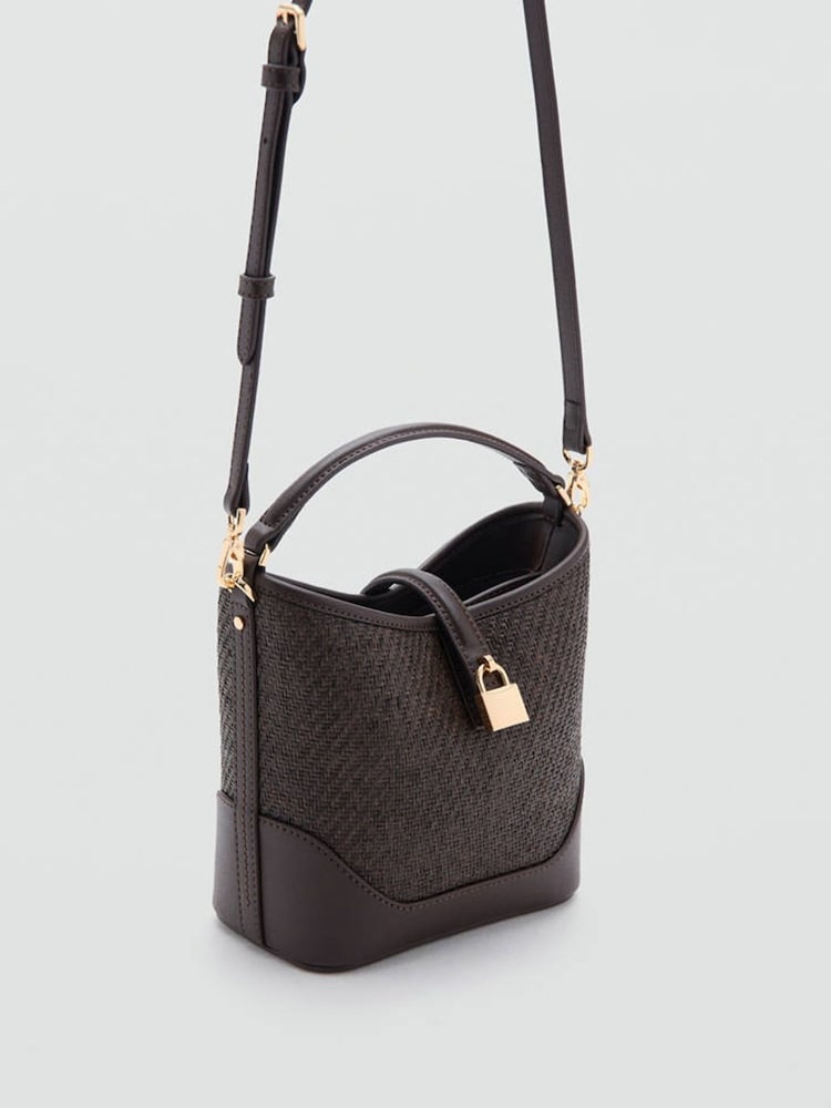 Mango Brown Textured Cross-Body Bag - Image 2 of 4