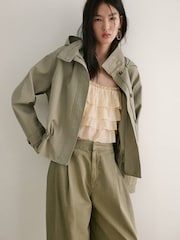 Mango Green Balloon Hem Trousers - Image 3 of 5