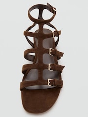 Mango Brown Strappy Flat Sandals - Image 2 of 4
