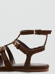 Mango Brown Strappy Flat Sandals - Image 3 of 4