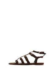 Mango Brown Strappy Flat Sandals - Image 4 of 4