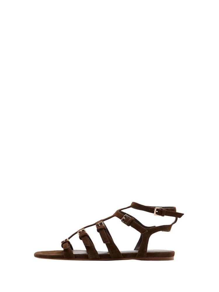 Mango Brown Strappy Flat Sandals - Image 4 of 4