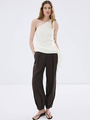 Mango White One Shoulder Tie Detail Top - Image 2 of 7