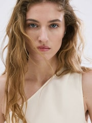 Mango White One Shoulder Tie Detail Top - Image 4 of 7