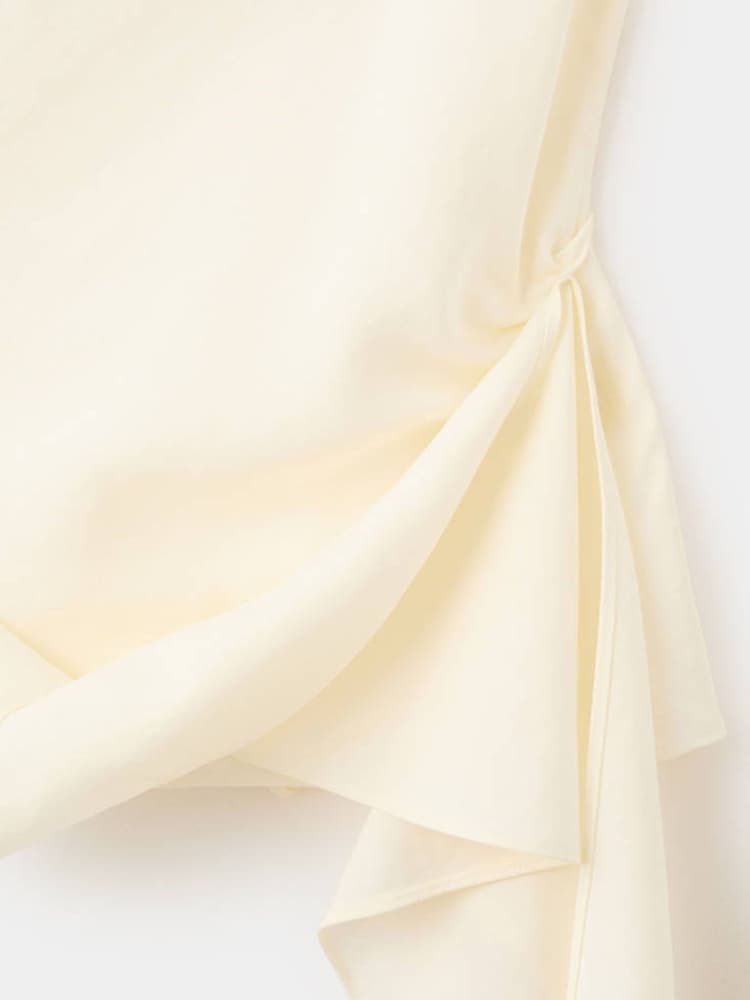 Mango White One Shoulder Tie Detail Top - Image 7 of 7