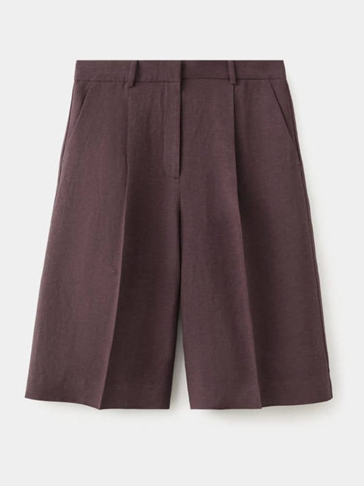 Mango Purple Tailored Bermuda Shorts With Linen - Image 5 of 5 Mango Purple Tailored Bermuda Shorts With Linen - Image 5 of 5