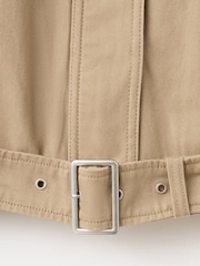 Mango Brown High Neck Buckle Cotton Jacket - Image 7 of 7