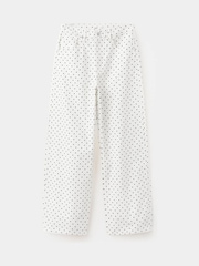 Mango White Polka Dot Wide Leg Jeans - Image 4 of 6