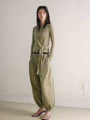 Mango Blue Wrap Tie Cardigan - Image 1 of 6