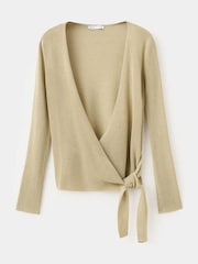 Mango Blue Wrap Tie Cardigan - Image 4 of 6