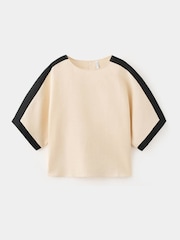 Mango Cream Short Sleeve Blouse - Image 4 of 6