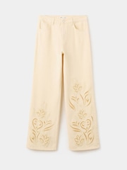 Mango Yellow Cut Out Detail Jeans - Image 4 of 5