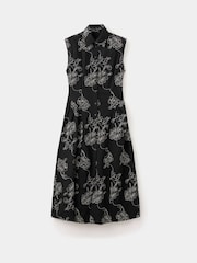 Mango Black Sleeveless Collared Midi Dress - Image 7 of 7