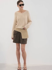 Mango Natural V-Neck Knitted Jumper - Image 1 of 7