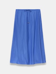 Mint Velvet Blue Linen Midi Skirt - Image 6 of 7