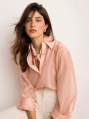 Mint Velvet Pink Sheer Shirt - Image 4 of 8