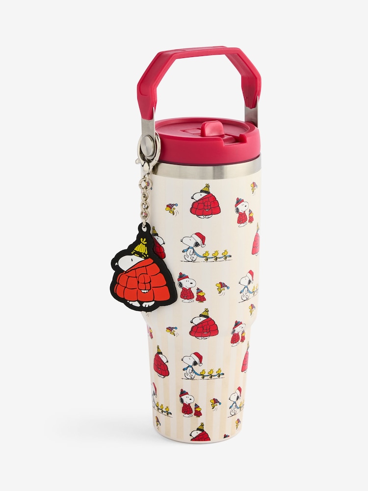 Cream 900ml Christmas Snoopy Stainless Steel Water Bottle - Image 3 of 3