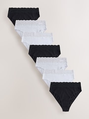 monochrome - Lot de 7 culottes en coton et dentelle - Image 1 de 10