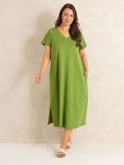 Evans Green Jersey Dresses 2 Pack - Image 4 of 8