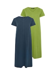 Evans Green Jersey Dresses 2 Pack - Image 6 of 8
