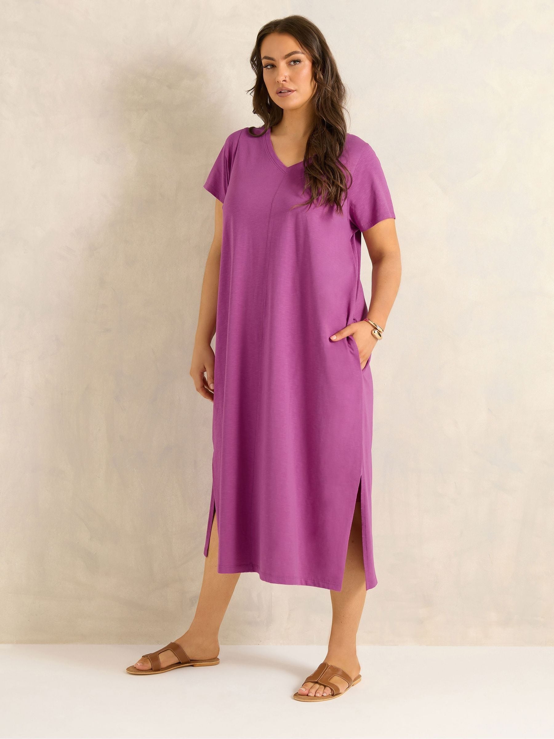 Evans Women's Purple Premium Cotton Dress In | Size: 30-32 - Image 3