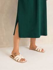 Evans Green Short Sleeve Slub Jersey Dress - Image 5 of 6