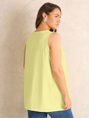 Evans Yellow Sleeveless Henley Top - Image 3 of 5