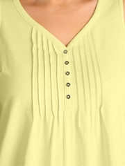 Evans Yellow Sleeveless Henley Top - Image 4 of 5