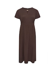 Evans Brown Textured Bar Detail Dress - Image 5 of 5