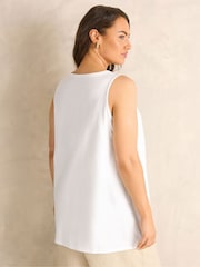 Evans White Sleeveless Henley Top - Image 3 of 5