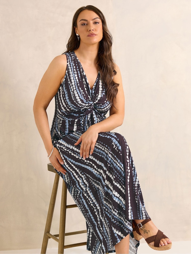 Evans Blue Knot Front Dress - Image 1 of 5
