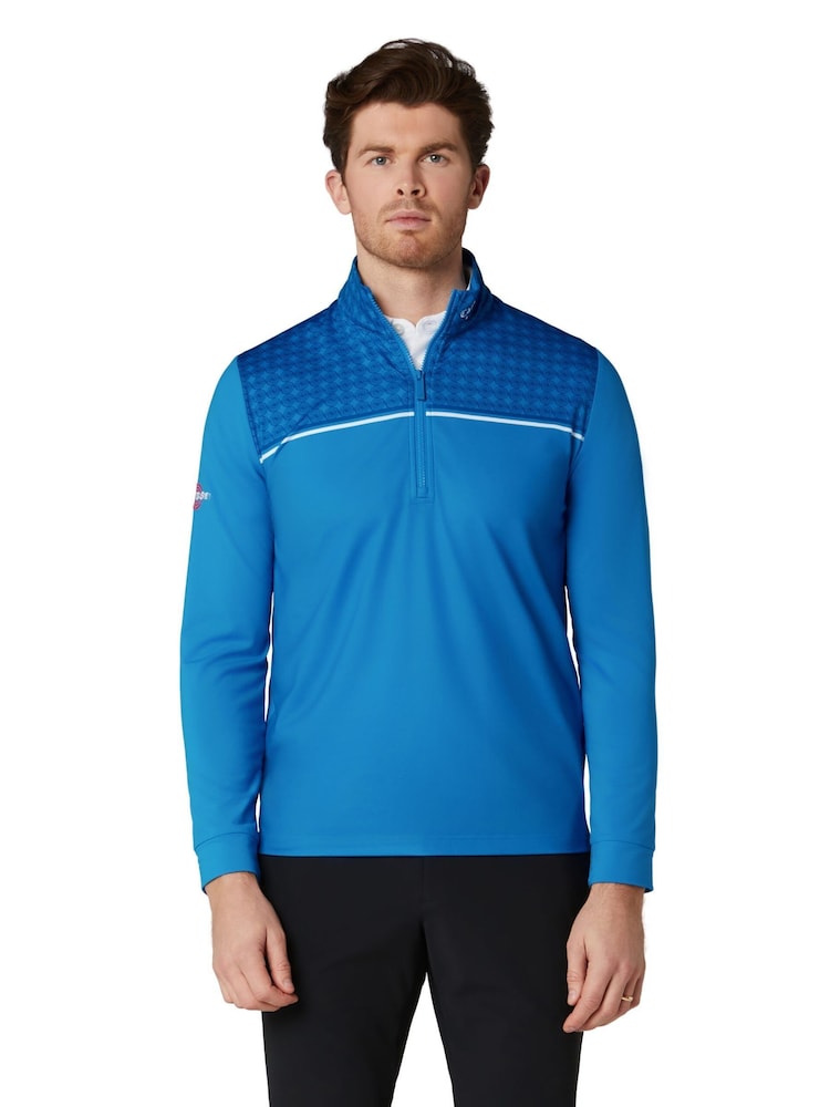 Callaway Golf Blue Odyssey Block Polo Printed Block Pullover Jumper - Image 1 of 6