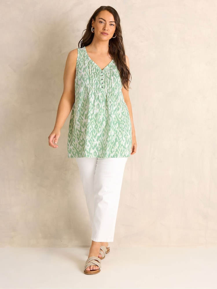 Evans Green Sleeveless Henley Top - Image 2 of 5