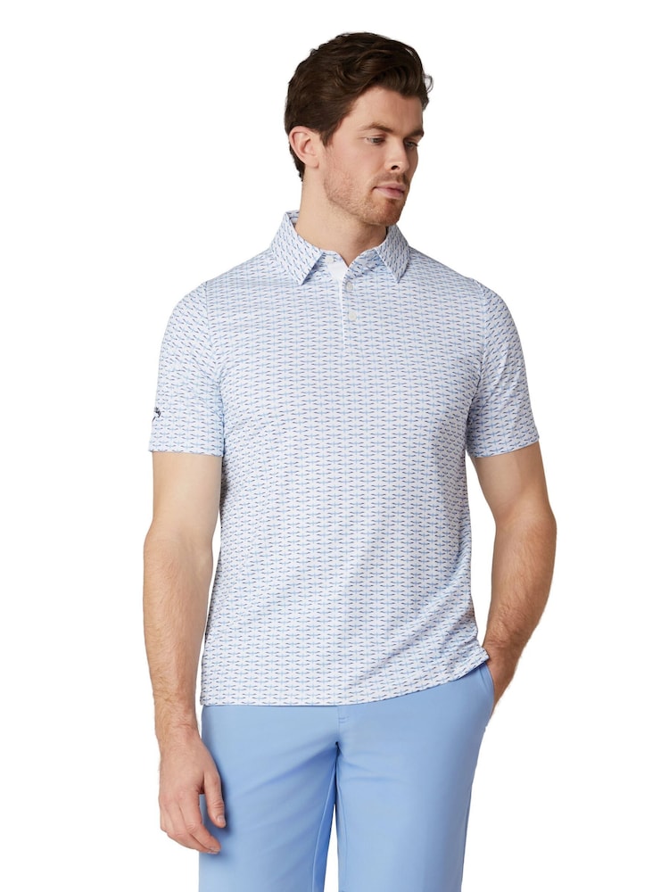 Callaway Golf White Albatross Geo Print Polo Shirt - Image 1 of 6