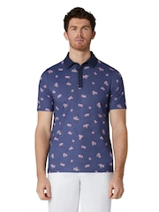 Callaway Golf Blue Azalea Gingham Polo Shirt - Image 1 of 6