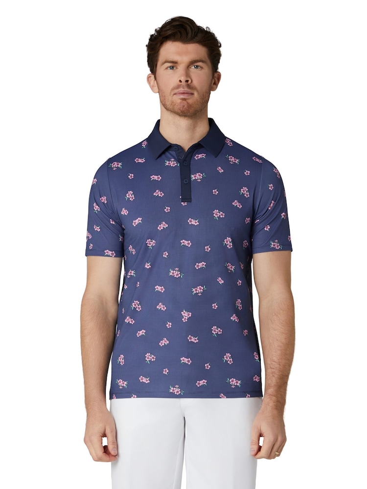 Callaway Golf Blue Azalea Gingham Polo Shirt - Image 1 of 6