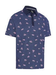 Callaway Golf Blue Azalea Gingham Polo Shirt - Image 5 of 6