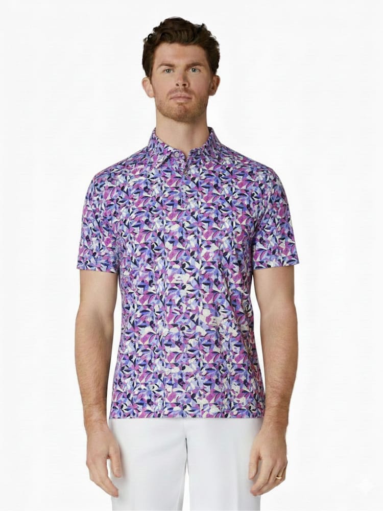 Callaway Golf Blue Dogwood Floral Polo Shirt - Image 1 of 3
