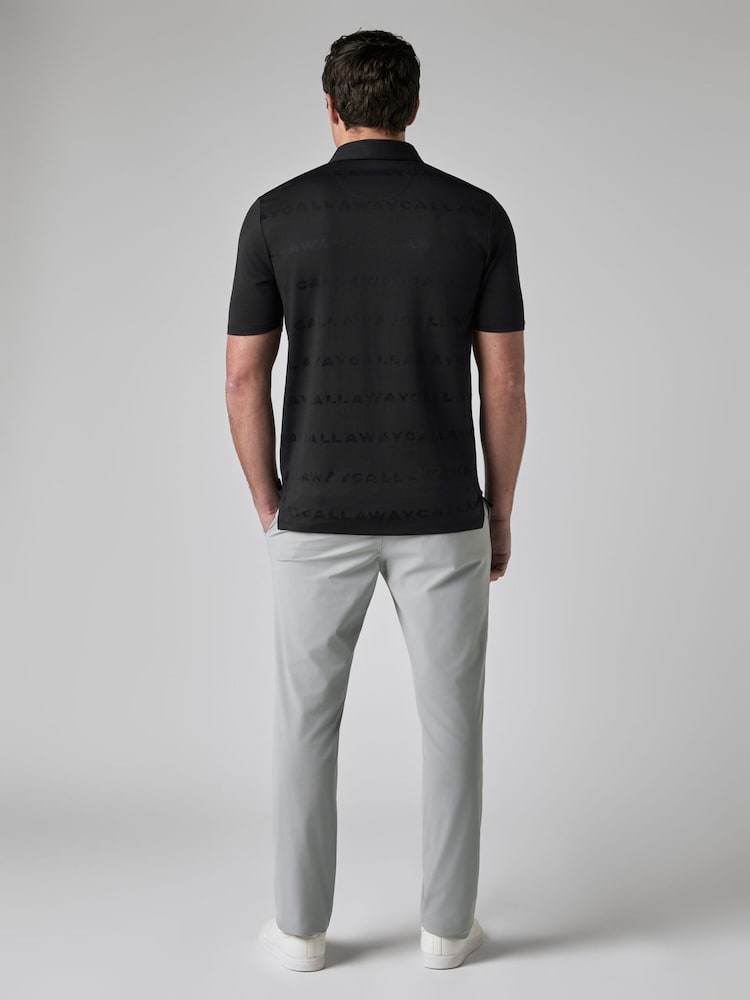 Callaway Golf Black Jacquard Polo Shirt - Image 2 of 6 Callaway Golf Black Jacquard Polo Shirt - Image 2 of 6