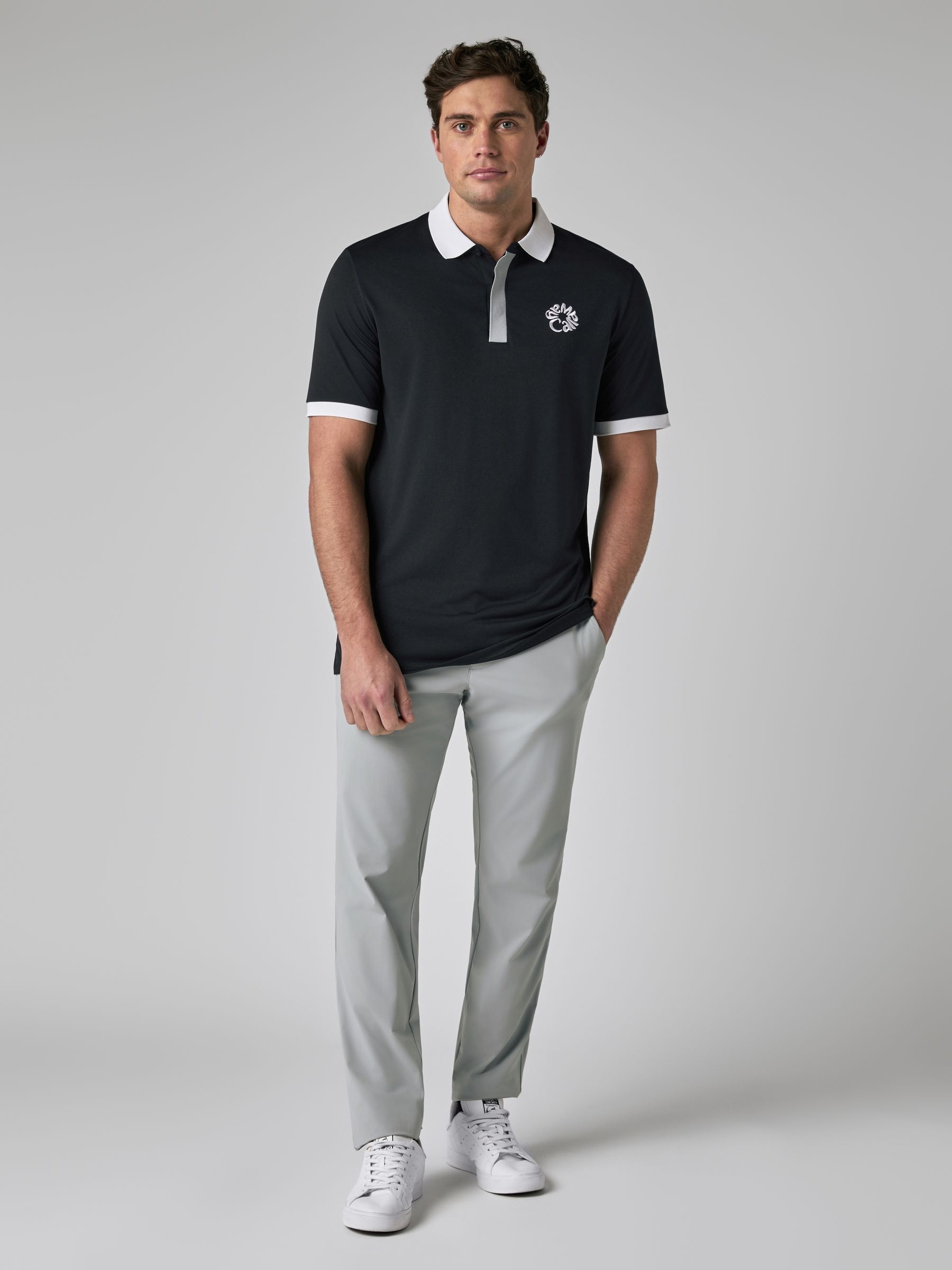 Buy Callaway Golf Black Blocked Logo Collar Polo Shirt from Next