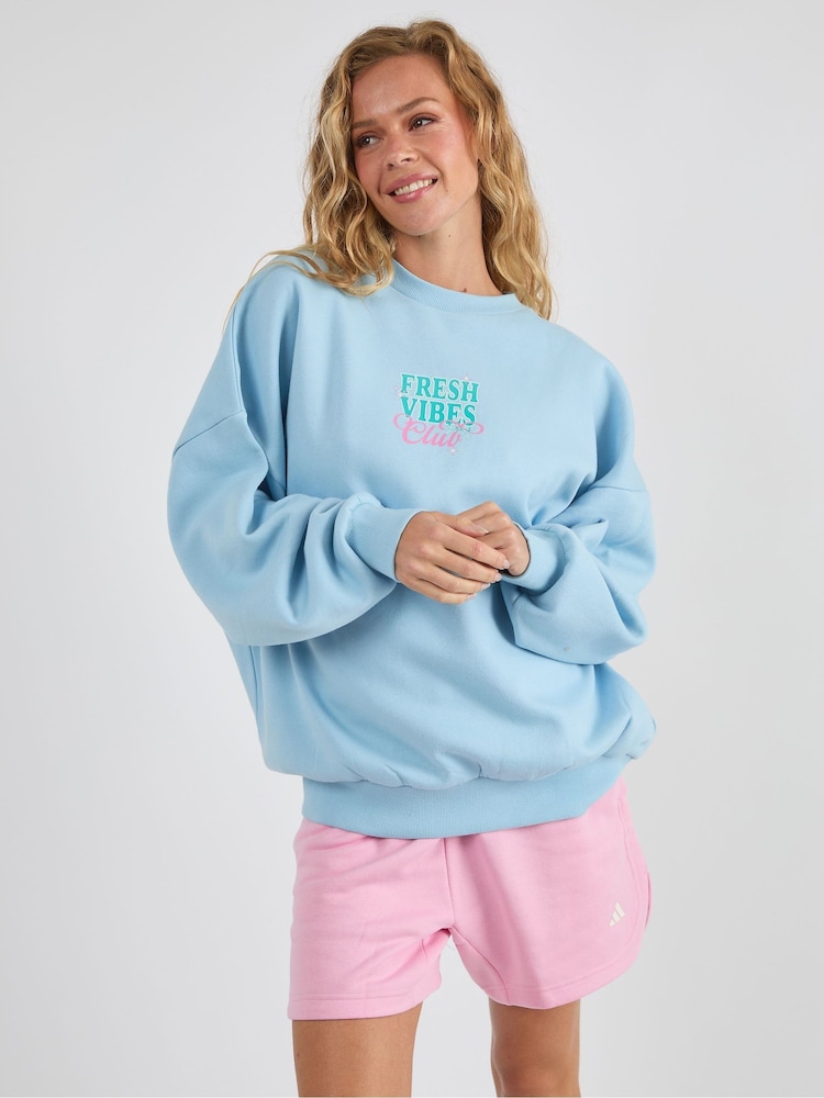 Skinnydip Blue Fresh Vibes Sweatshirt - Image 2 of 4 Skinnydip Blue Fresh Vibes Sweatshirt - Image 2 of 4