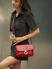 Lipsy Red Hardware Satchel Cross-Body Bag - Image 3 of 4