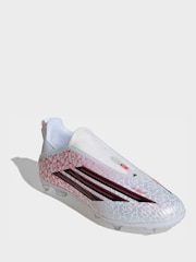 adidas White F50 League Laceless Firm Ground Football Boots - Image 1 of 9