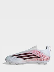 adidas White F50 League Laceless Firm Ground Football Boots - Image 3 of 9