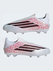 adidas White F50 League Laceless Firm Ground Football Boots - Image 4 of 9
