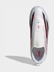 adidas White F50 League Laceless Firm Ground Football Boots - Image 6 of 9